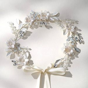 Headband Silver Wedding Hair Accessories for Brides Hair Pieces Floral